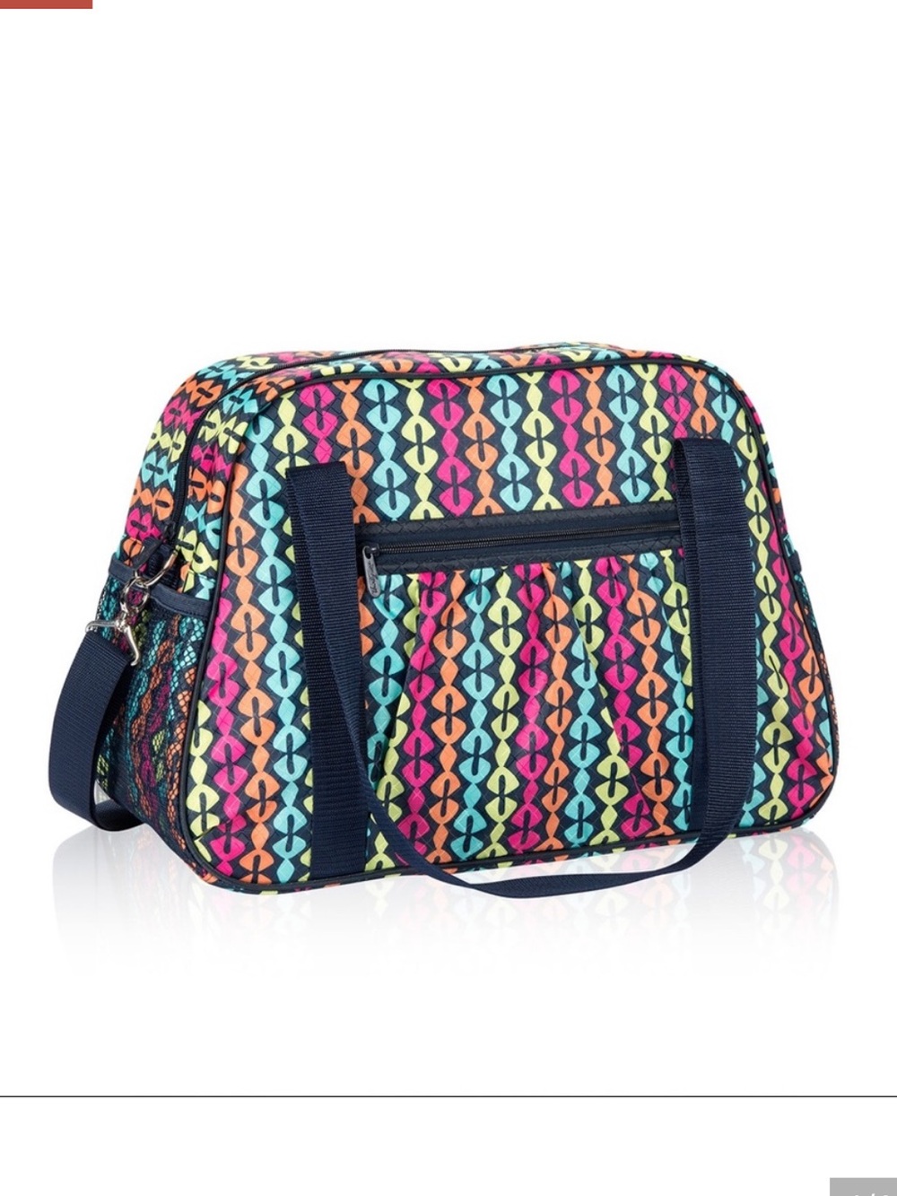 Thirty-One All-In Tote Pop Stripe Travel Weekender Bag
